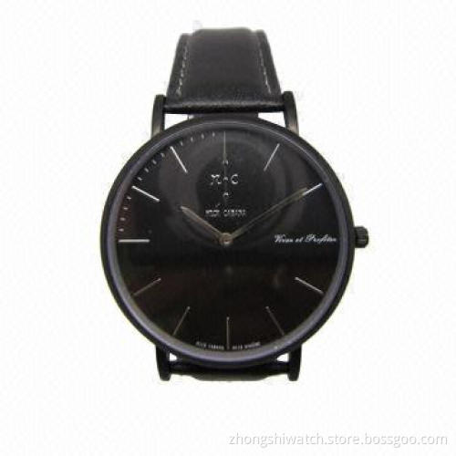 New Fashionable Sports Watch with 30 Meters Waterproof, Black Ultra-thin Case